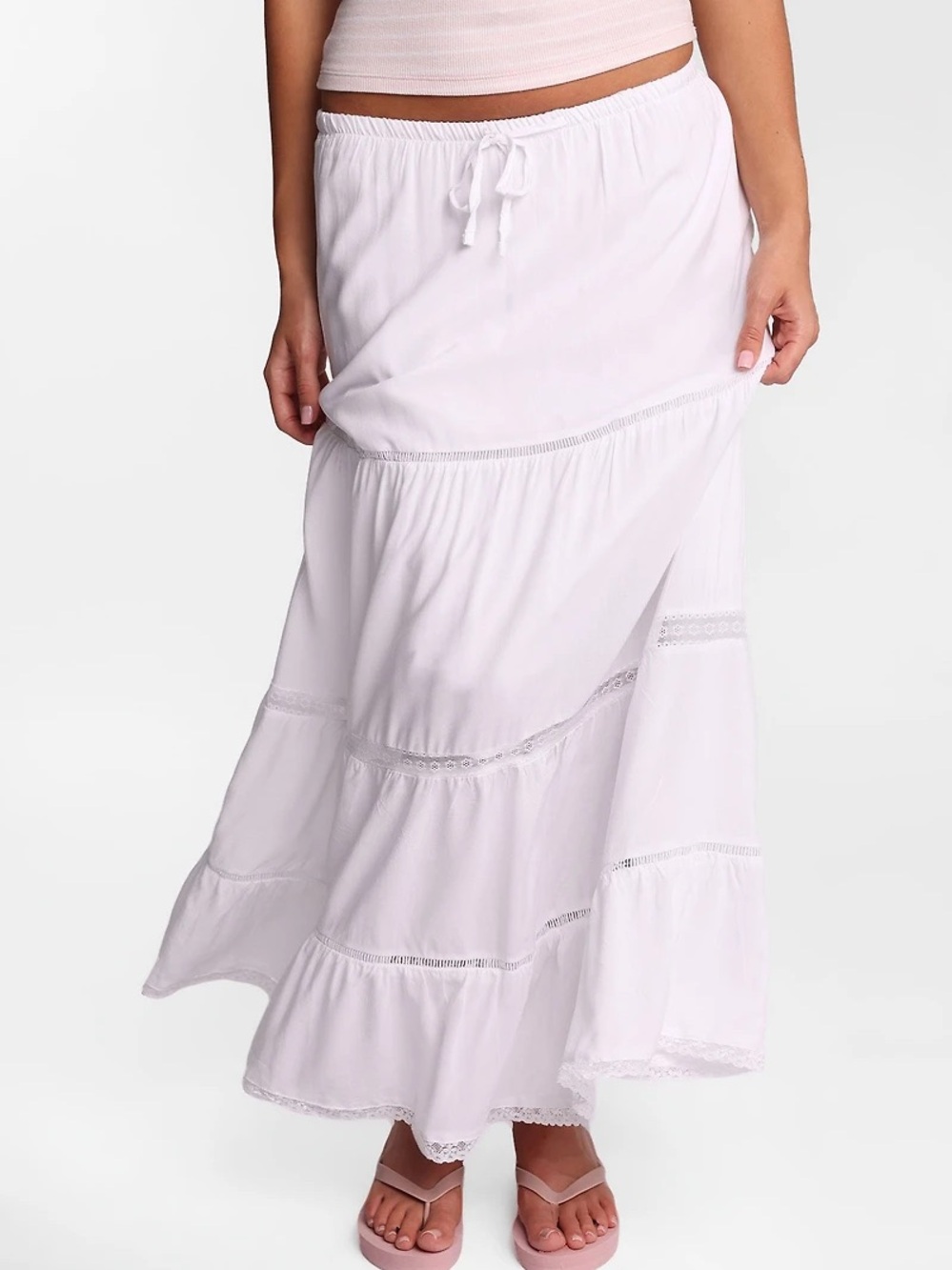 Aéropostale Lace Trim Tiered Maxi Skirt - Picture 4 of 6